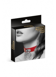 Красный узенький чокер с кольцом - Bijoux Pour Toi - купить с доставкой в Керчи