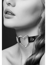 Чёрный чокер с кольцом в форме сердца - Bijoux Pour Toi - купить с доставкой в Керчи