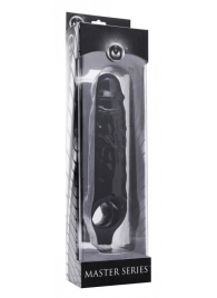 Чёрная увеличивающая насадка на член Mamba Cock Sheath Packaged - 16,5 см. - XR Brands - в Керчи купить с доставкой
