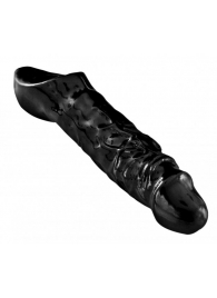 Чёрная увеличивающая насадка на член Mamba Cock Sheath Packaged - 16,5 см. - XR Brands - в Керчи купить с доставкой