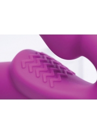 Ярко-розовый безремневой вибрострапон Evoke Vibrating Strapless Silicone Strap-on Dildo - XR Brands - купить с доставкой в Керчи