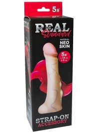 Реалистичная насадка с мошонкой REAL Standard - 18 см. - LOVETOY (А-Полимер) - купить с доставкой в Керчи