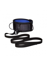 Чёрно-синий неопреновый ошейник с поводком - Sitabella - купить с доставкой в Керчи