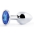 Анальное украшение BUTT PLUG  Small с синим кристаллом - 7 см. - Anal Jewelry Plug - купить с доставкой в Керчи