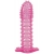 Гелевая розовая насадка с шипами - 12 см. - Toyfa Basic - в Керчи купить с доставкой