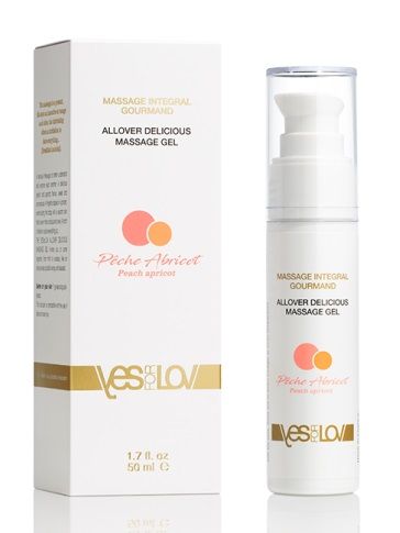 Универсальный массажный гель-смазка Allover Delicious Massage Gel с ароматом персика и аброкоса - 50 мл. - YESforLOV - купить с доставкой в Керчи