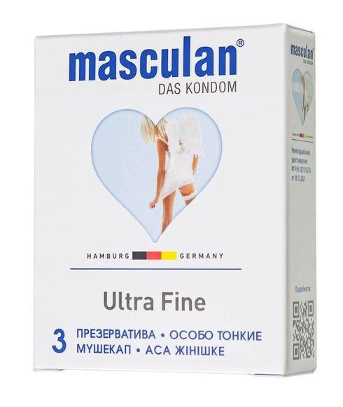Ультратонкие презервативы Masculan Ultra Fine с обильной смазкой - 3 шт. - Masculan - купить с доставкой в Керчи