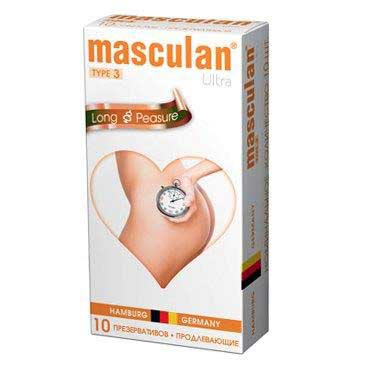 Розовые презервативы Masculan Ultra Long Pleasure с колечками, пупырышками и продлевающим эффектом - 10 шт. - Masculan - купить с доставкой в Керчи