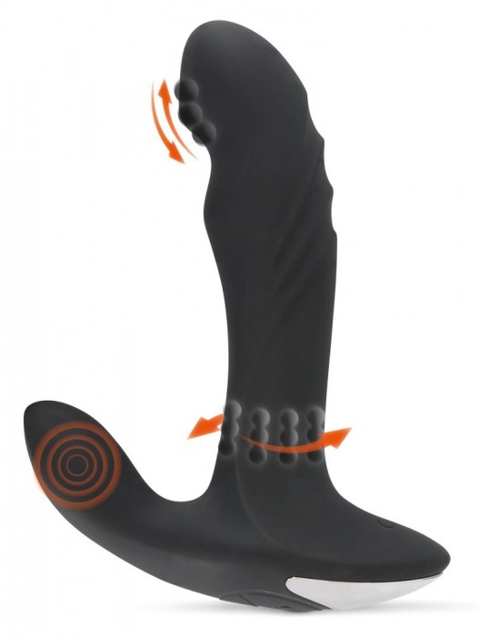 Черный вибромассажер простаты с функцией римминга Plug with Perineum Stimulator - 16,6 см. - Orion - в Керчи купить с доставкой