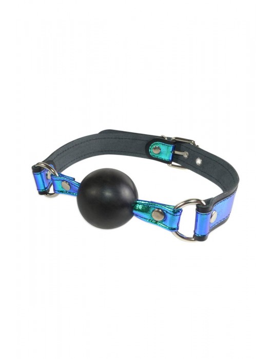 Кляп-шарик на чёрно-синих ремешках - Sitabella - купить с доставкой в Керчи