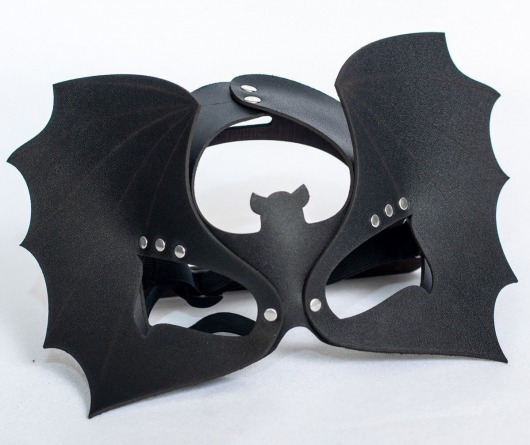 Черная кожаная маска на глаза  Летучая мышь - Sitabella - купить с доставкой в Керчи