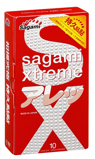 Утолщенные презервативы Sagami Xtreme Feel Long с точками - 10 шт. - Sagami - купить с доставкой в Керчи