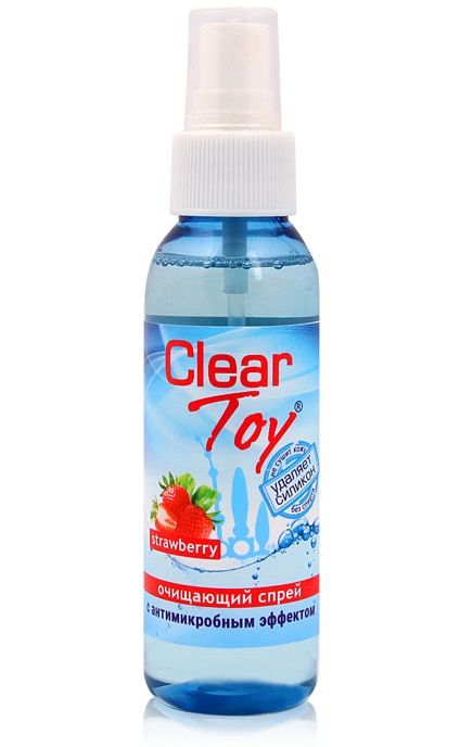 Очищающий спрей для игрушек CLEAR TOY Strawberry - 100 мл. - Биоритм - купить с доставкой в Керчи
