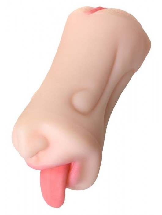 Телесный двусторонний мастурбатор Fruity Tongue - ротик и вагина - ToyFa - в Керчи купить с доставкой