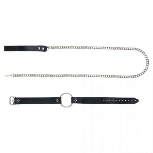 Черный поводок и чокер с кольцом Rada - Rebelts - купить с доставкой в Керчи