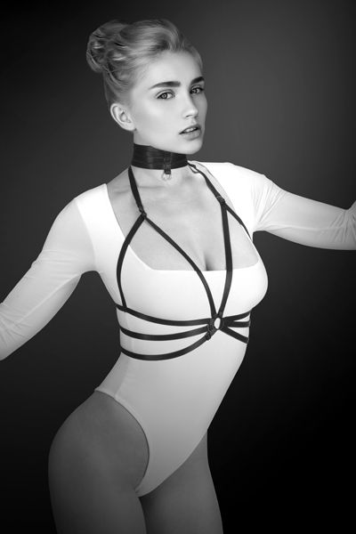 Черная упряжь на грудь Julia - Bijoux Pour Toi - купить с доставкой в Керчи