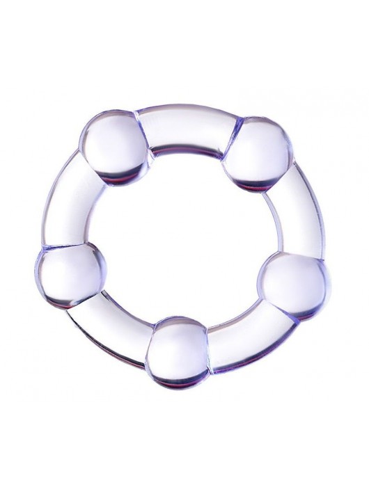 Фиолетовое эрекционное кольцо на пенис с бусинами - Штучки-дрючки - в Керчи купить с доставкой