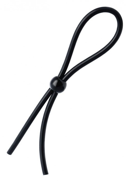 Черное лассо на пенис с одной бусиной - A-toys - в Керчи купить с доставкой