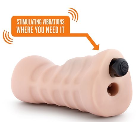 Телесный мастурбатор-вагина с вибропулей Ashley - Blush Novelties - в Керчи купить с доставкой