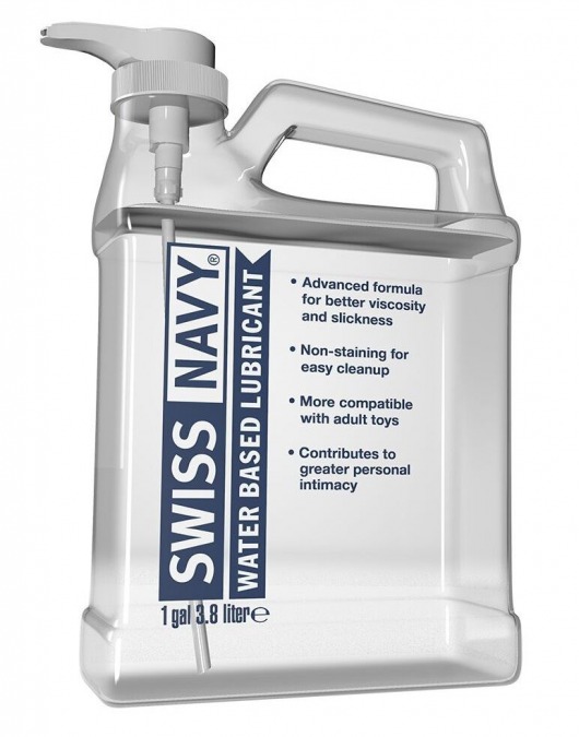 Канистра лубриканта Swiss Navy Water Based Lube на водной основе - 3,8 л. - Swiss navy - купить с доставкой в Керчи