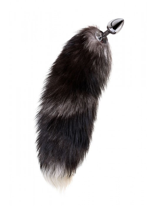 Серебристая металлическая анальная втулка с хвостом чернобурой лисы - размер S - ToyFa - купить с доставкой в Керчи