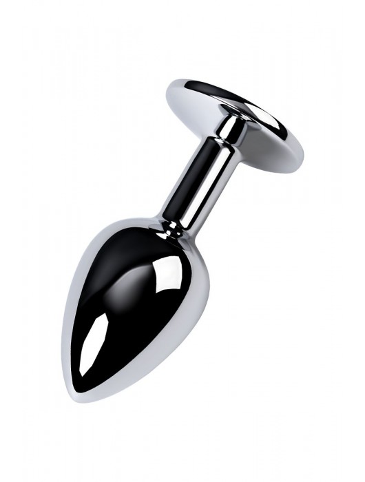 Серебристая конусовидная анальная пробка с фиолетовым кристаллом - 7 см. - ToyFa - купить с доставкой в Керчи