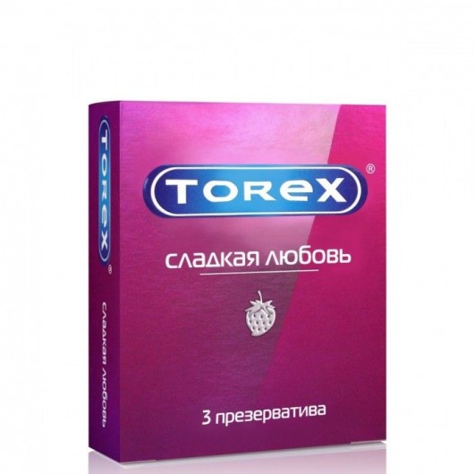 Презервативы Torex  Сладкая любовь  с ароматом клубники - 3 шт. - Torex - купить с доставкой в Керчи