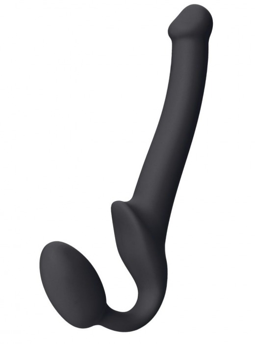 Черный безремневой страпон Silicone Bendable Strap-On S - Strap-on-me - купить с доставкой в Керчи