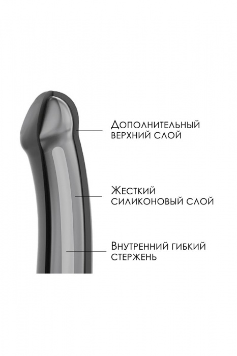Черный фаллос на присоске Silicone Bendable Dildo L - 19 см. - Strap-on-me - купить с доставкой в Керчи