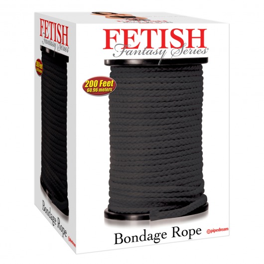 Черная веревка для связывания Bondage Rope - 60,9 м. - Pipedream - купить с доставкой в Керчи