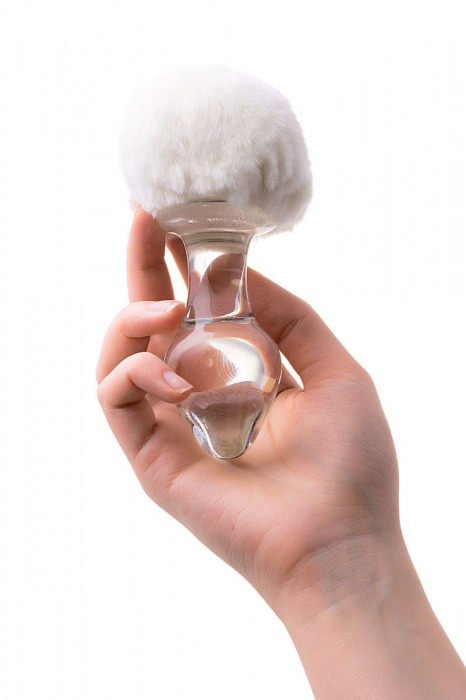 Стеклянная анальная втулка с хвостиком - 9,5 см. - Sexus - купить с доставкой в Керчи