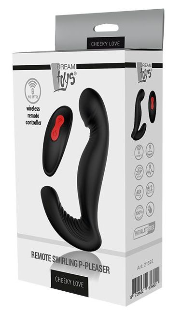 Черный вибромассажер простаты SWIRLING P-PLEASER - Dream Toys - в Керчи купить с доставкой