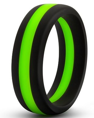 Черно-зеленое эрекционное кольцо Silicone Go Pro Cock Ring - Blush Novelties - в Керчи купить с доставкой