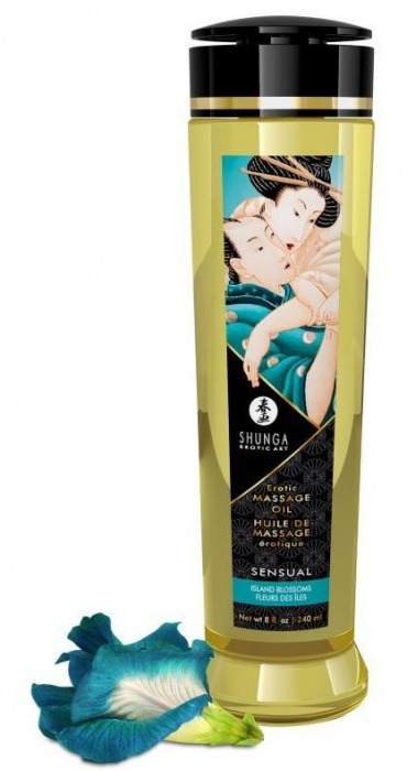 Массажное масло Sensual с цветочным ароматом - 240 мл. - Shunga - купить с доставкой в Керчи