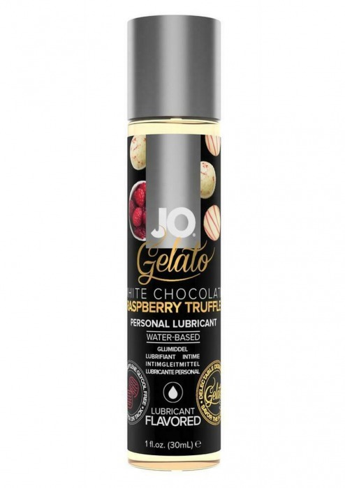 Лубрикант с ароматом трюфелей из белого шоколада и малины JO GELATO WHITE CHOCOLATE RASPBERRY TRUFFLE - 30 мл. - System JO - купить с доставкой в Керчи