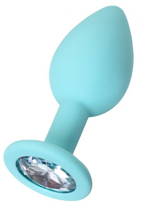 Мятная анальная пробка с прозрачным кристаллом Brilliant - 7 см. - ToyFa - купить с доставкой в Керчи