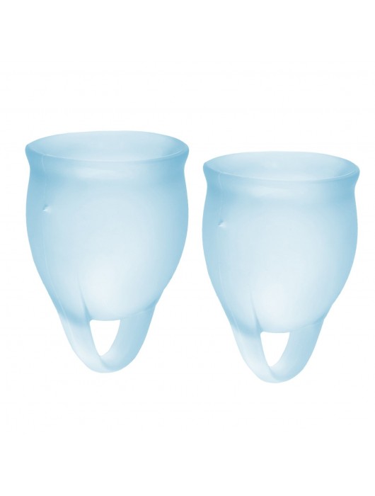 Набор голубых менструальных чаш Feel confident Menstrual Cup - Satisfyer - купить с доставкой в Керчи