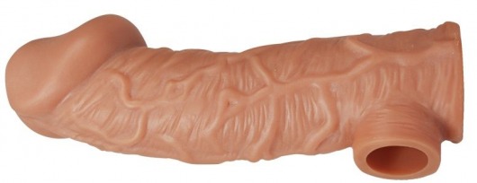 Телесная насадка на фаллос с отверстием для мошонки EXTREME SLEEVE - 17,6 см. - KOKOS - в Керчи купить с доставкой