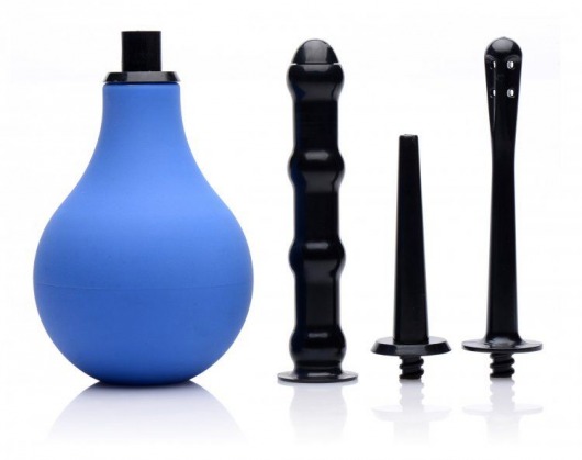 Анальный душ с 3 насадками Premium One-way Valve Anal Douche Set - XR Brands - купить с доставкой в Керчи