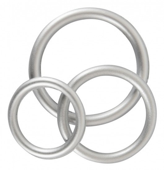 Набор из 3 эрекционных колец под металл Metallic Silicone Cock Ring Set - Orion - в Керчи купить с доставкой