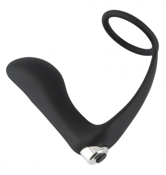 Черное эрекционное кольцо с анальной вибропробкой Vibrating Ring   Plug - Orion - в Керчи купить с доставкой