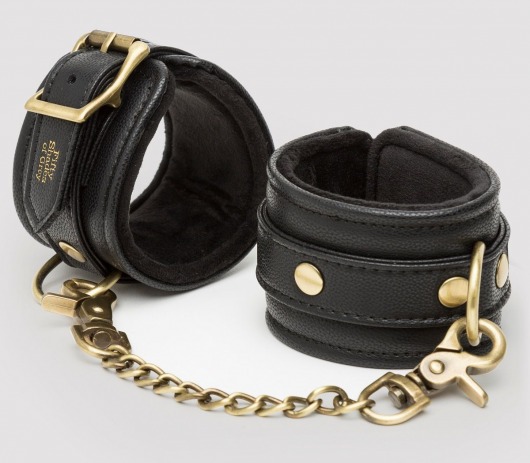 Черные наручники Bound to You Faux Leather Wrist Cuffs - Fifty Shades of Grey - купить с доставкой в Керчи
