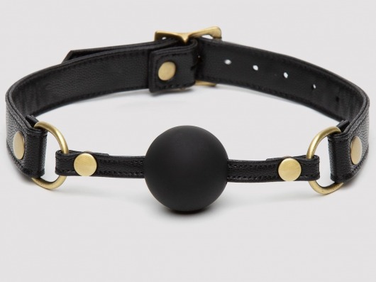 Черный кляп-шар Bound to You Faux Leather Ball Gag - Fifty Shades of Grey - купить с доставкой в Керчи