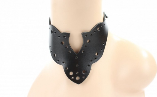Черный резной чокер из натуральной кожи - БДСМ Арсенал - купить с доставкой в Керчи