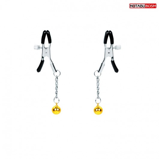 Оригинальные зажимы на соски с желтыми шариками - Notabu - купить с доставкой в Керчи