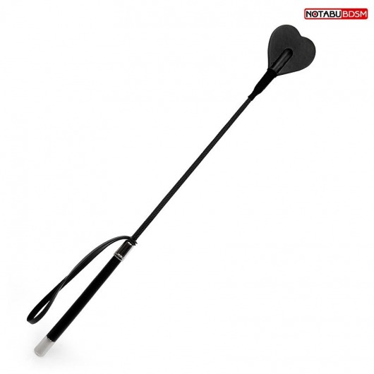 Черный стек с наконечником-сердечком - 54 см. - Notabu - купить с доставкой в Керчи