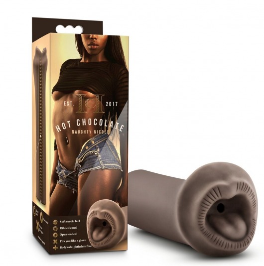 Коричневый мастурбатор-ротик Naughty Nicole - Blush Novelties - в Керчи купить с доставкой