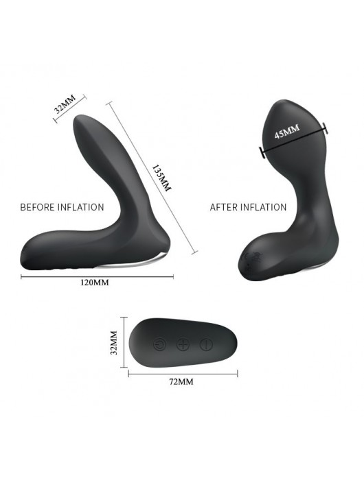 Массажер простаты Nasreddin с функцией расширения и пультом ДУ - 13,5 см. - Baile - в Керчи купить с доставкой