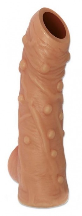 Телесная насадка с пупырышками и открытой головкой Nude Sleeve L - 14 см. - KOKOS - в Керчи купить с доставкой