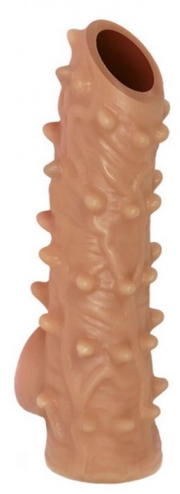 Телесная насадка с шипами и открытой головкой Nude Sleeve M - 12 см. - KOKOS - в Керчи купить с доставкой